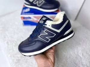 New Balance 574 Santa синие с мехом