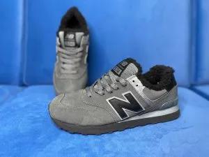 New Balance 574 серые c мехом