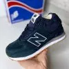New Balance 574 высокие синие с мехом