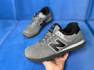 New Balance 574 серые c мехом