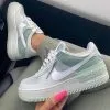 Кроссовки Nike Air Force Shadow мятные на толстой подошве