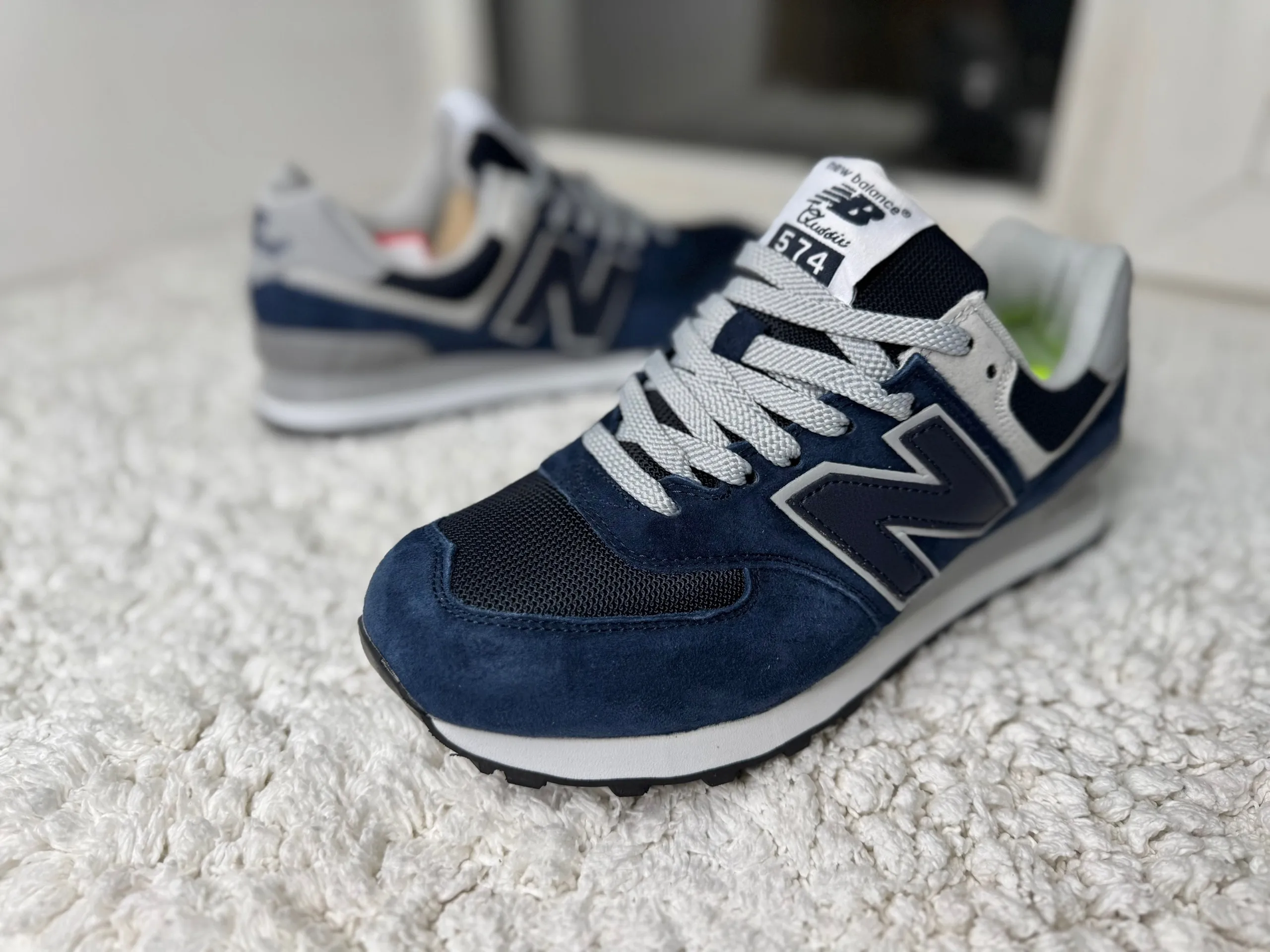 New Balance 574 Море синие с сеткой