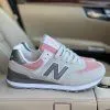 Женские New Balance 574 светло-серые с розовым