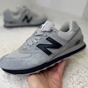 New Balance 574 Шторм серые с темной подошвой
