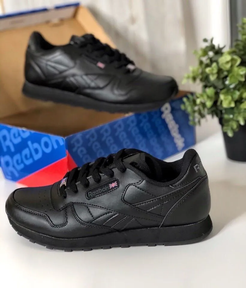 Reebok Classic leather black черные Reebok Classic leather black черные