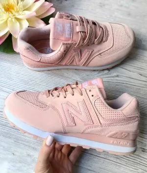 New Balance 574 персик эко кожа