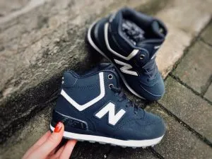 Детские New Balance зимние высокие синие