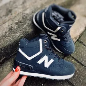 Детские зимние кроссовки New Balance (Нью Баланс) высокие синие