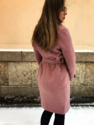 Женское пальто бордовое каберне