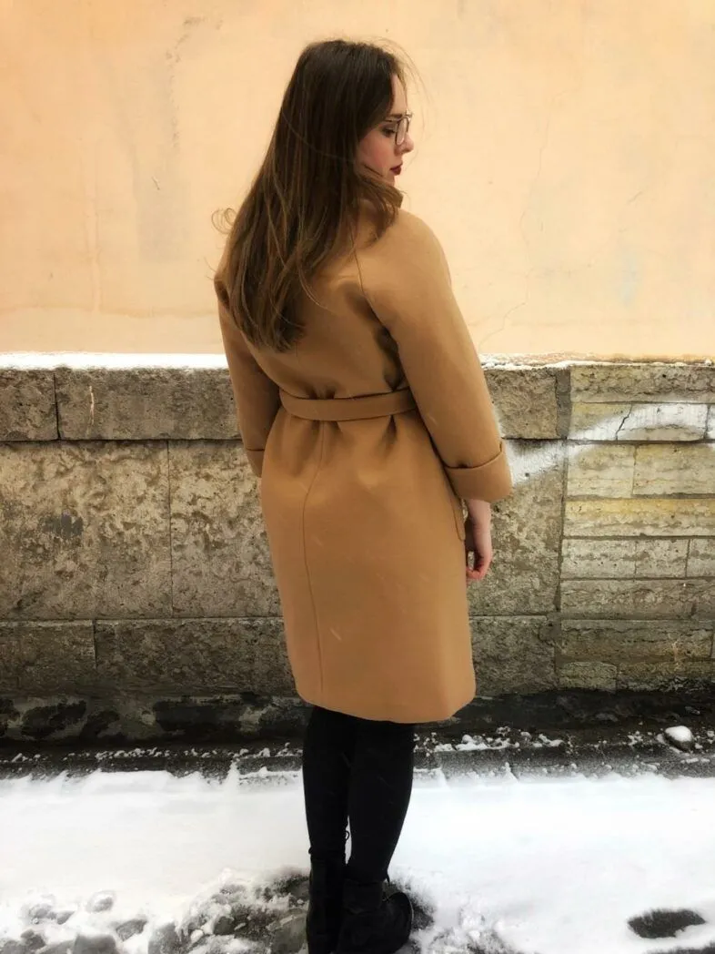 Женское пальто бордовое каберне