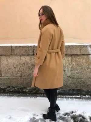 Пальто женское бордовое Каберне