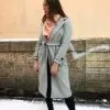 Женское пальто бордовое каберне