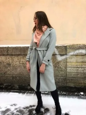 Женское пальто бордовое каберне