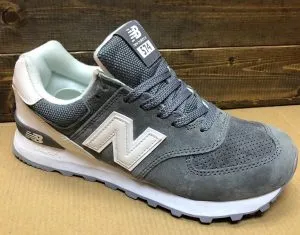 New Balance серые с белым и перфорацией