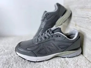 Кроссовки New Balance (Нью Баланс) 990 серые кожаные