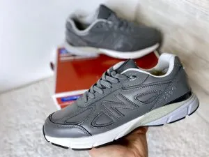 Кроссовки New Balance (Нью Баланс) 990 серые кожаные