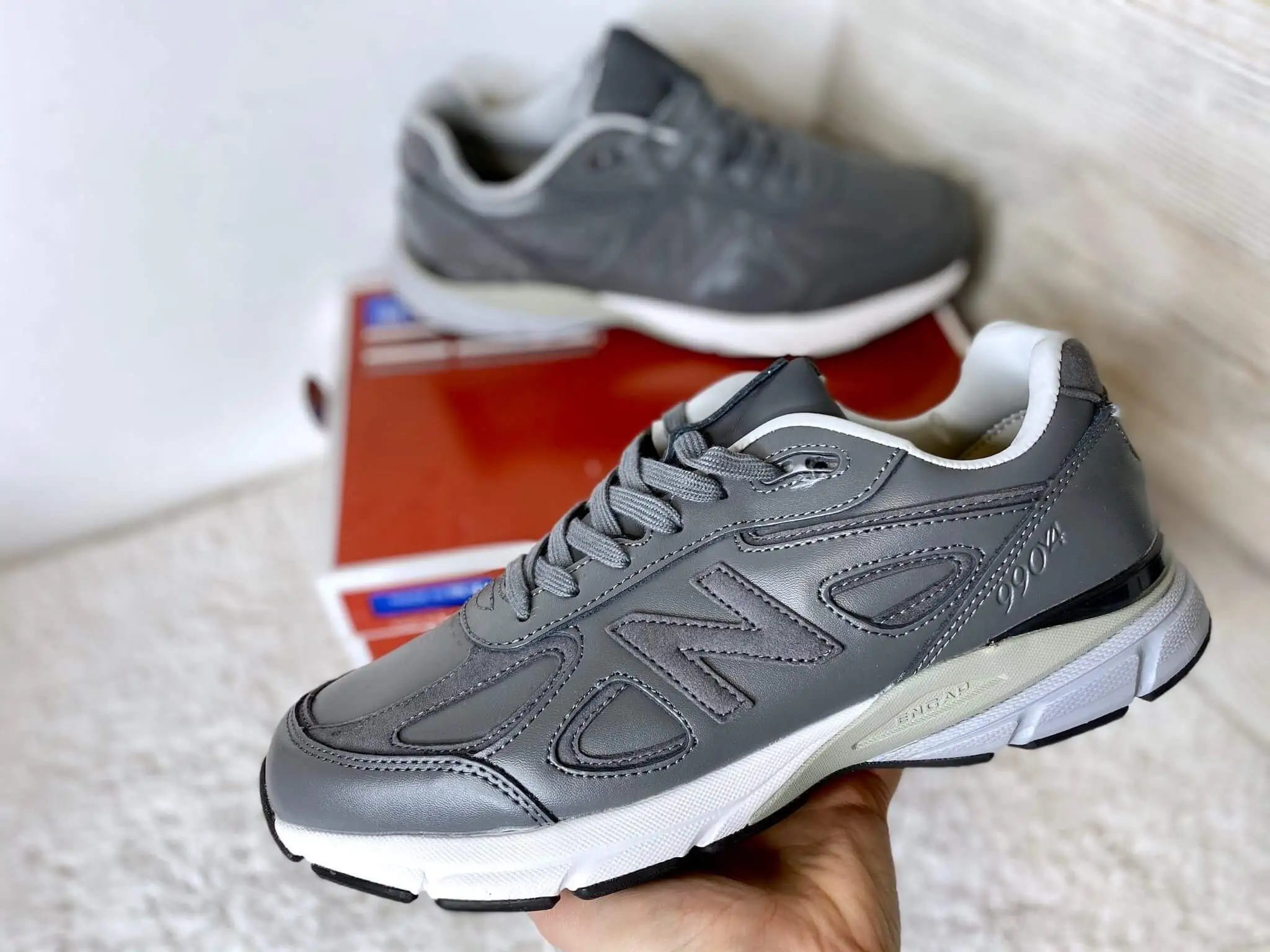 Кроссовки New Balance (Нью Баланс) 990 серые кожаные Кроссовки New Balance (Нью Баланс) 990 серые кожаные