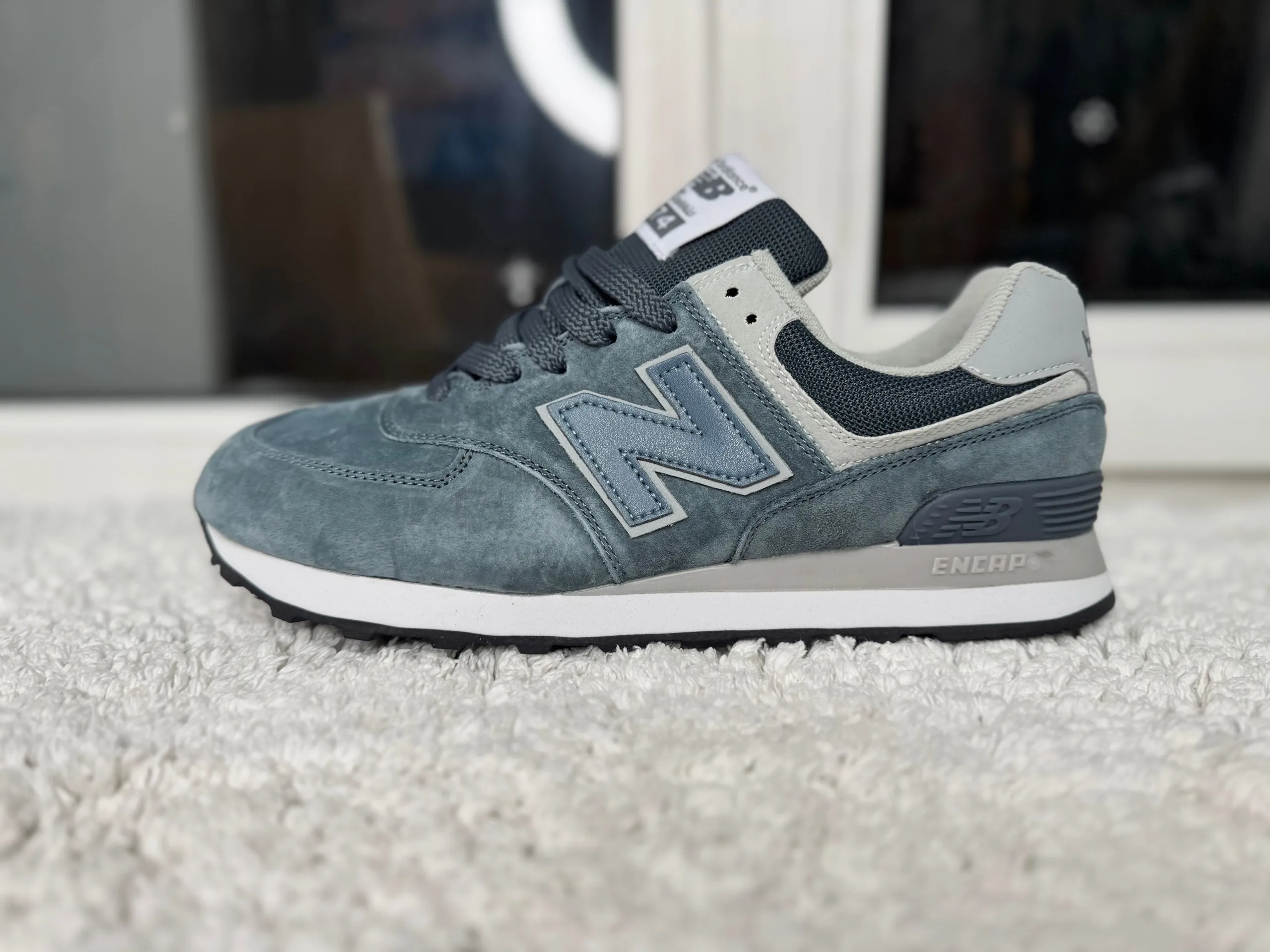 New Balance 574 Мокрый асфальт серо-голубые