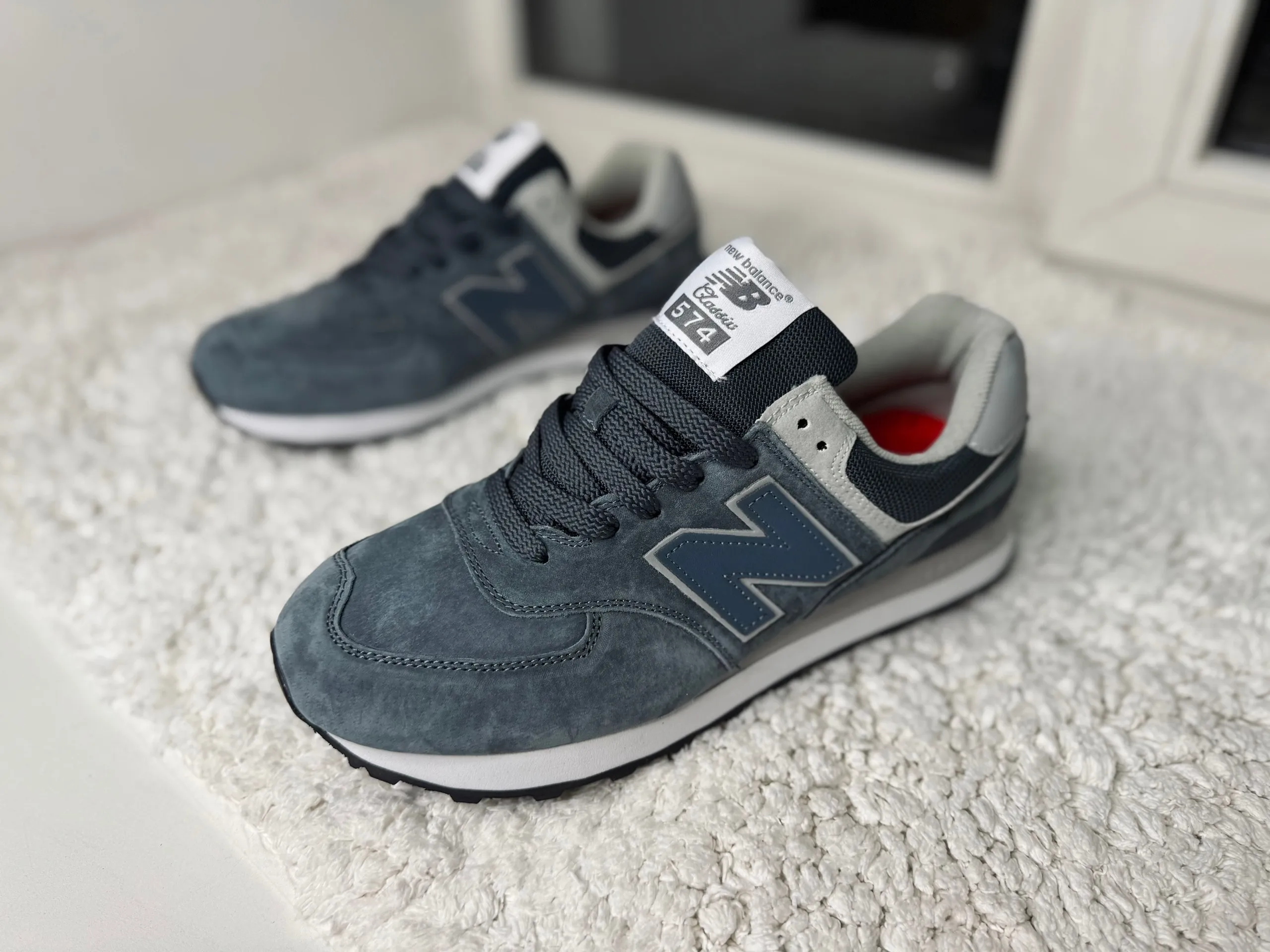 New Balance 574 Мокрый асфальт серо-голубые