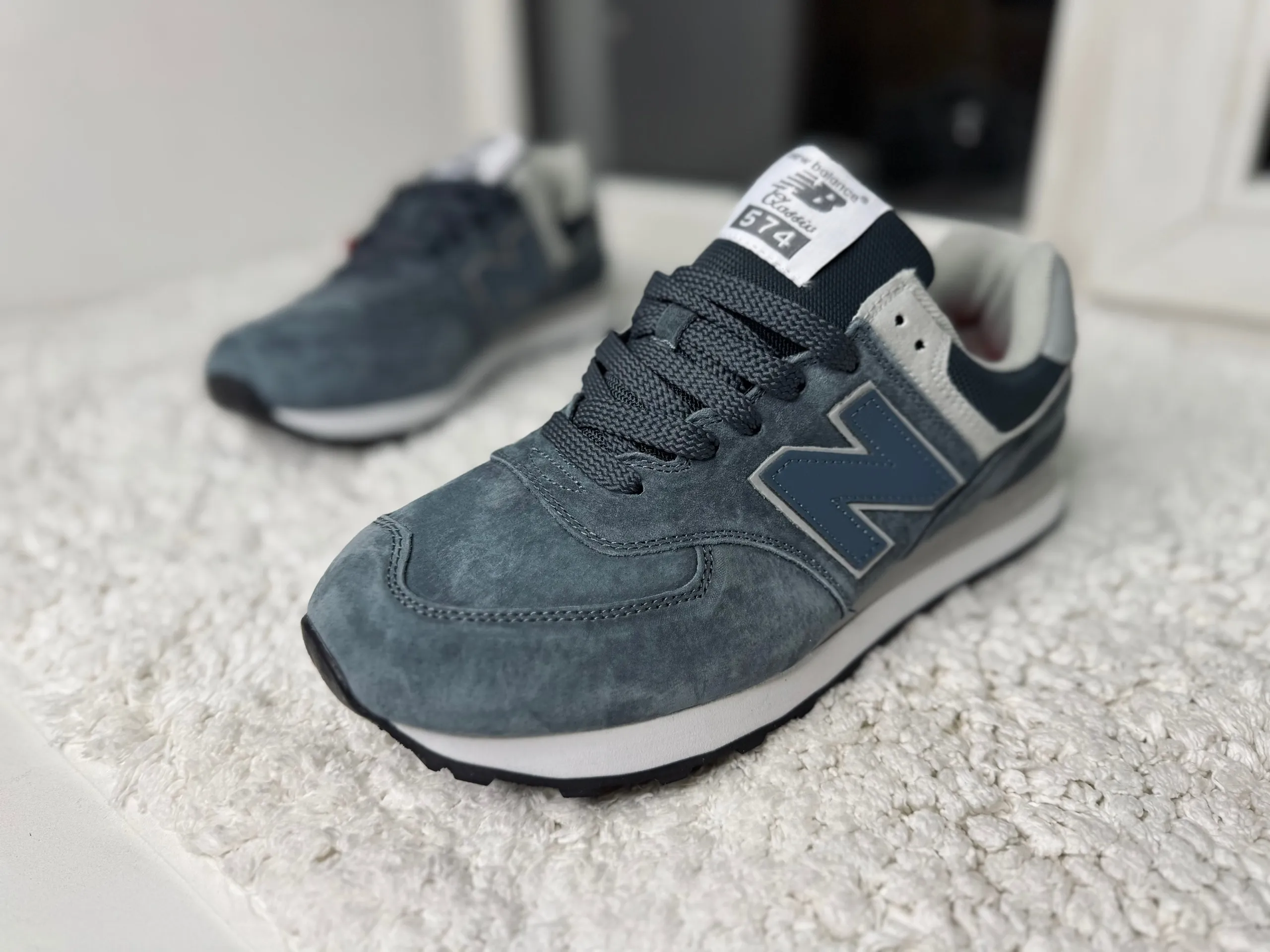 New Balance 574 Мокрый асфальт серо-голубые