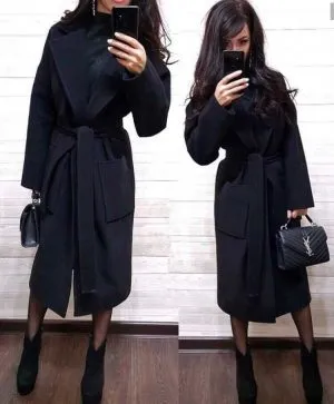 Женское пальто свободного кроя