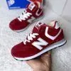 Женские New Balance высокие бордовые