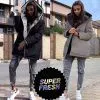 Женская куртка Зефирка двухсторонняя черная с серым