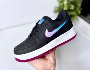 Nike Air Force черные с сиреневым