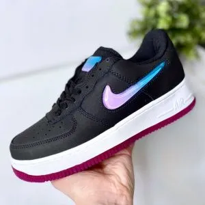 Nike Air Force черные с сиреневым