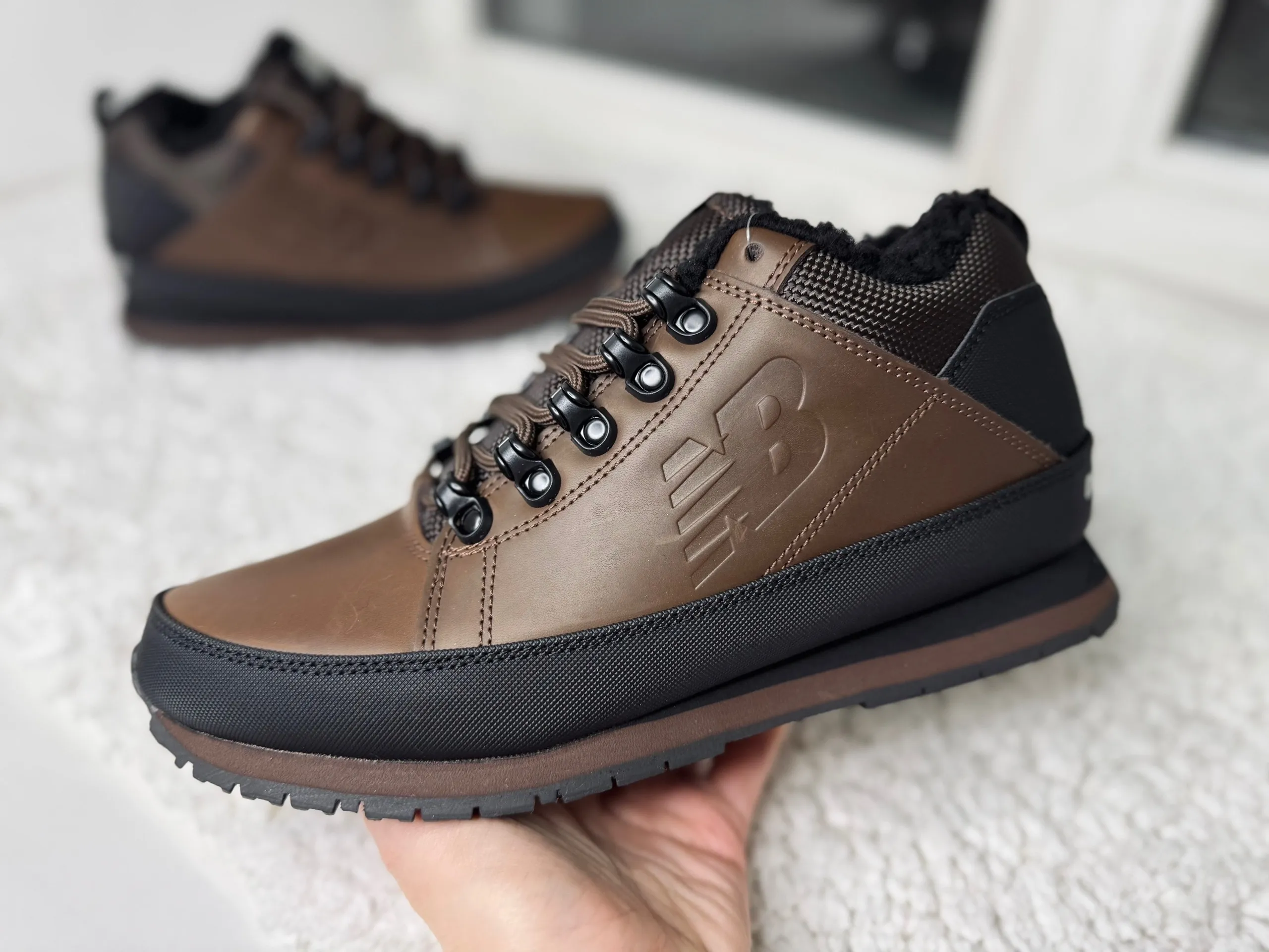 New Balance 754 коричневые с мехом