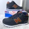 Кроссовки New Balance (Нью Баланс) зимние 574 серые с коричневым