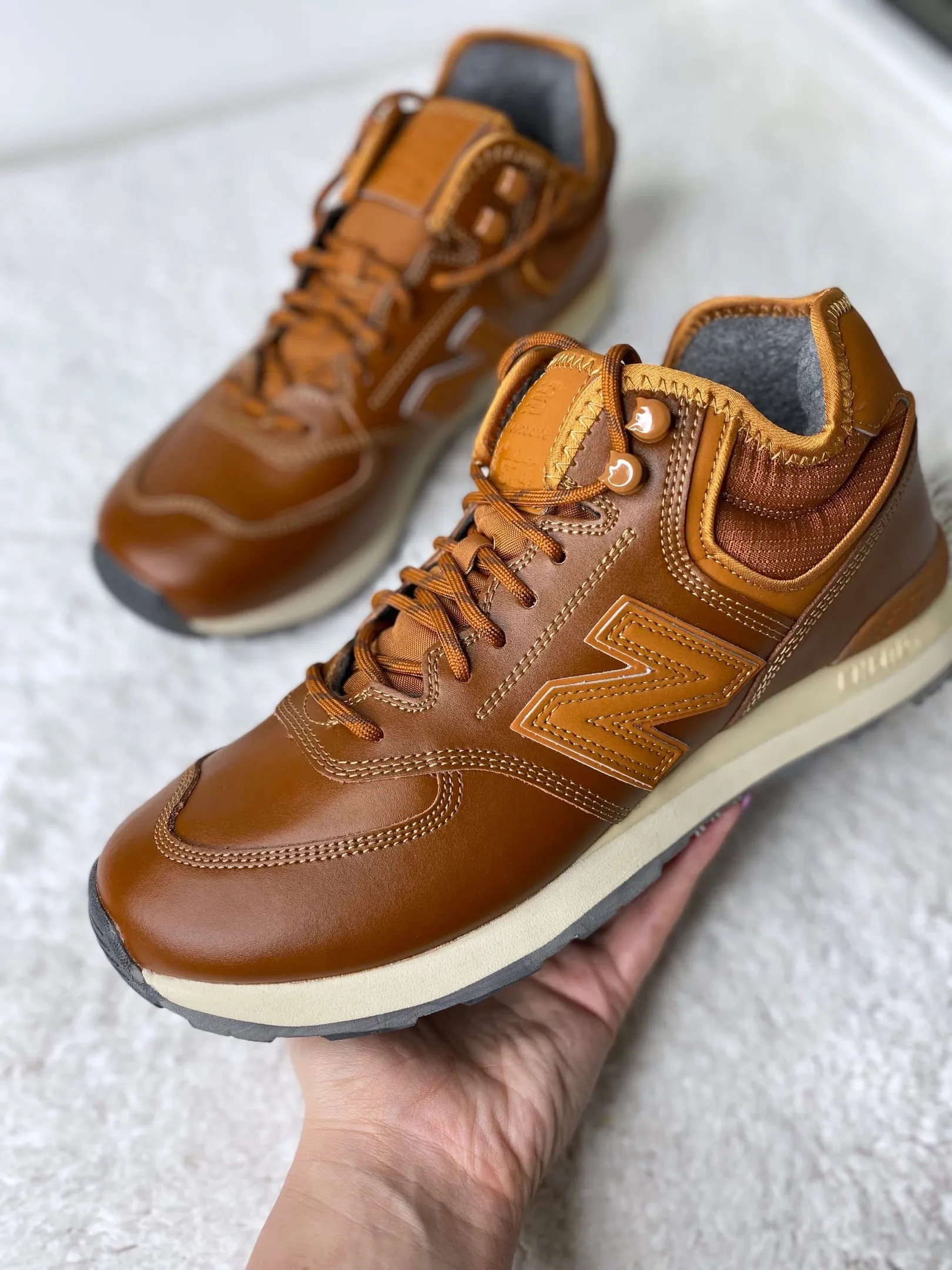 New Balance 574 утепленные коричневые кожаные New Balance 574 утепленные коричневые кожаные