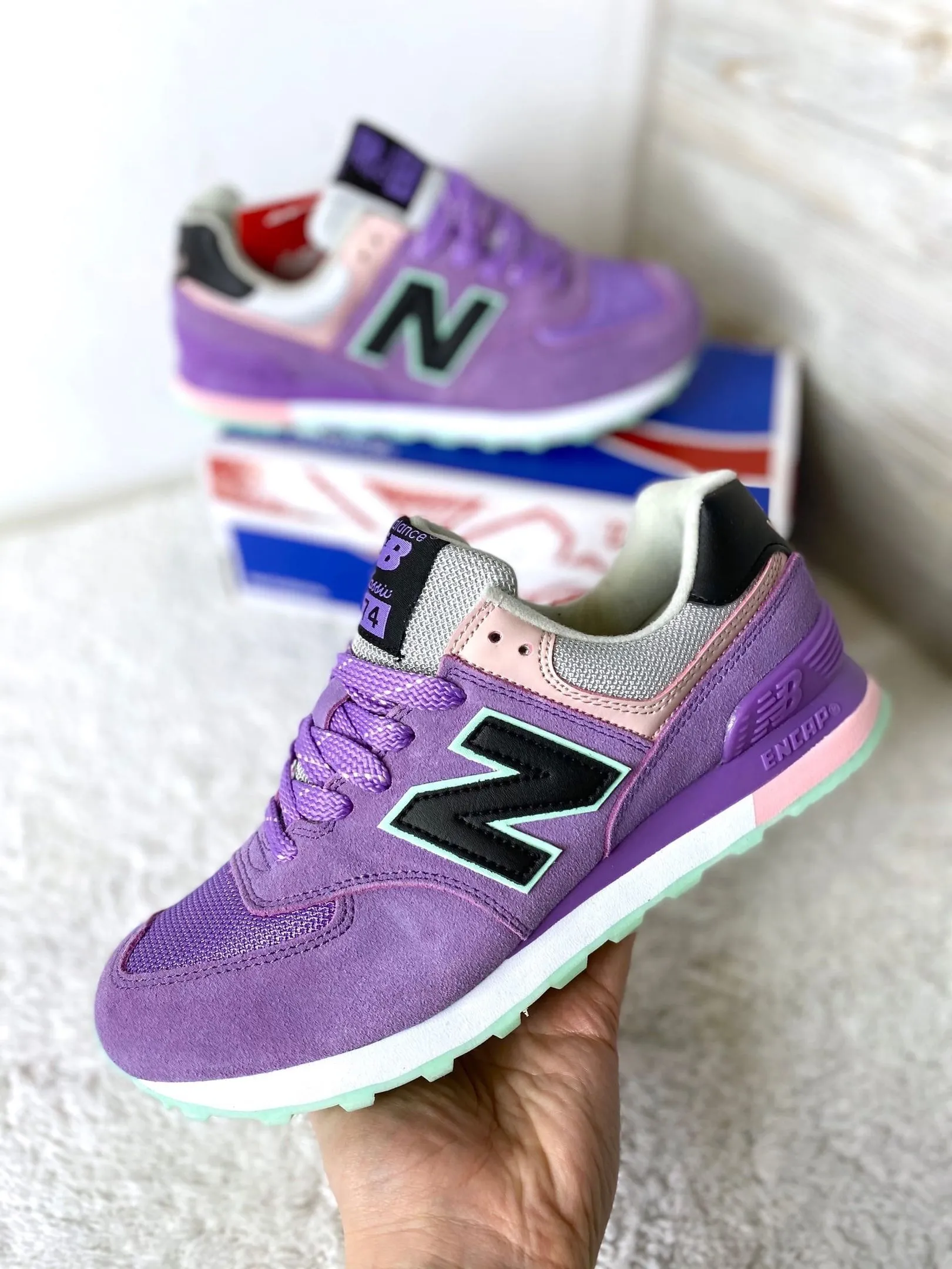 New Balance 574 сиреневые