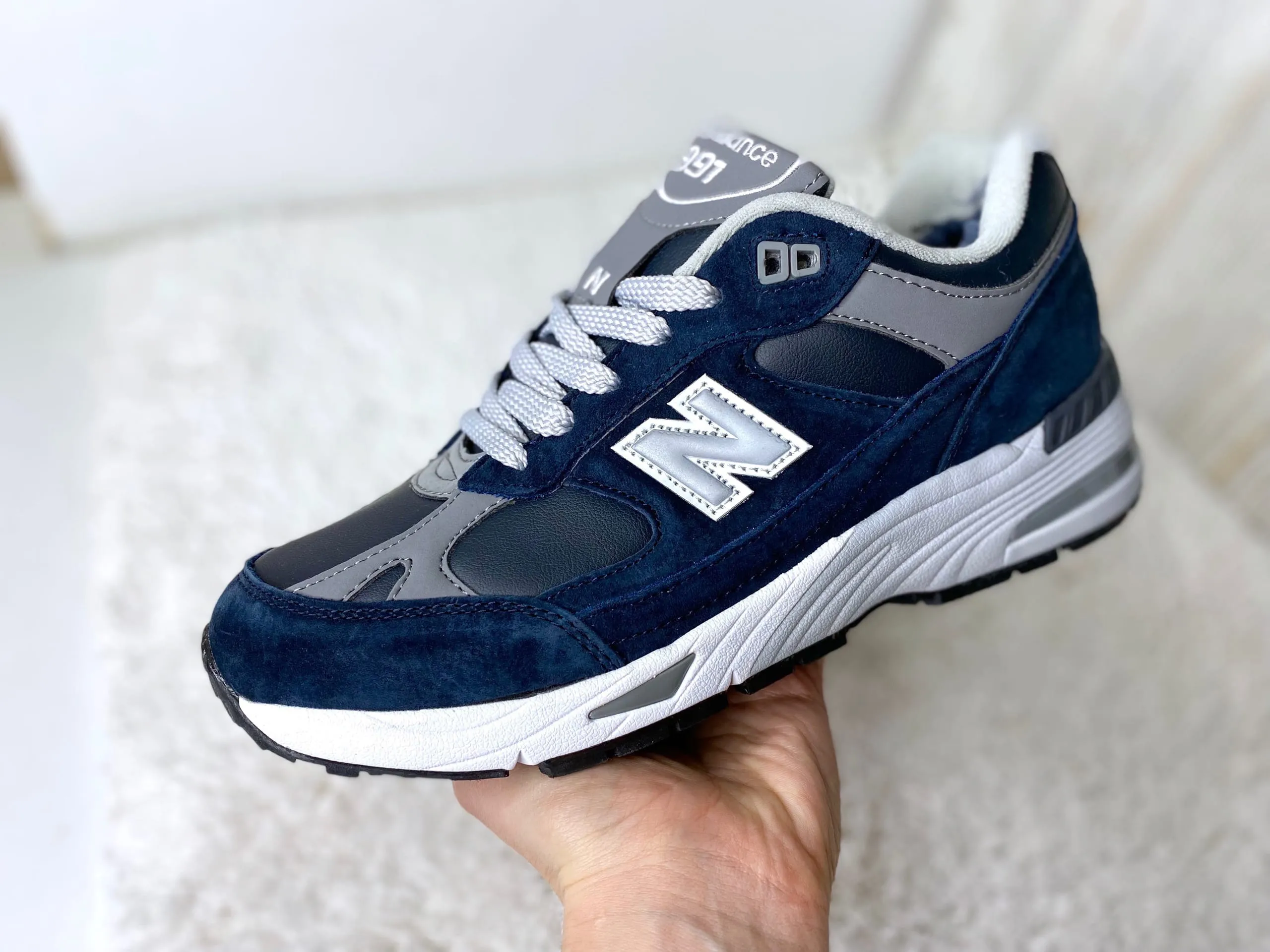 New Balance 991 синие с мехом