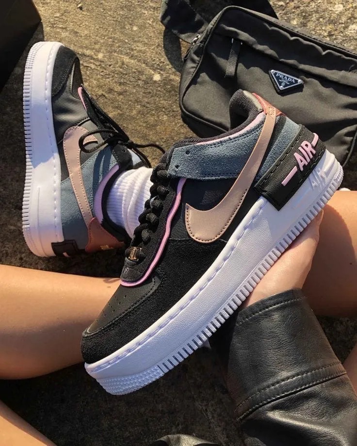 Nike Air Force 1 Shadow черные с голубым Nike Air Force 1 Shadow черные с голубым