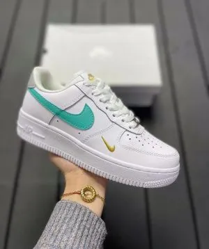 Кеды Nike Air Force белые с мятным