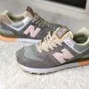 New Balance 574 Фламинго серые с персиковым
