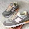 New Balance 574 Фламинго серые с персиковым