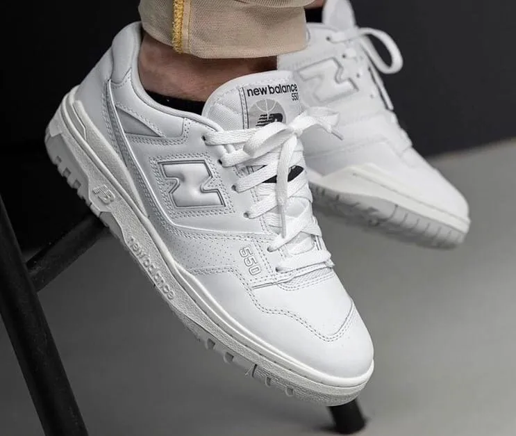New Balance 550 белые с серым