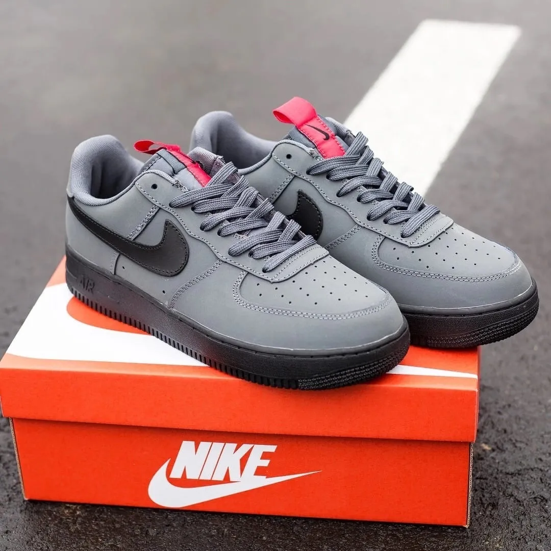 Nike Air Force 1 Low серые с черным Nike Air Force 1 Low серые с черным