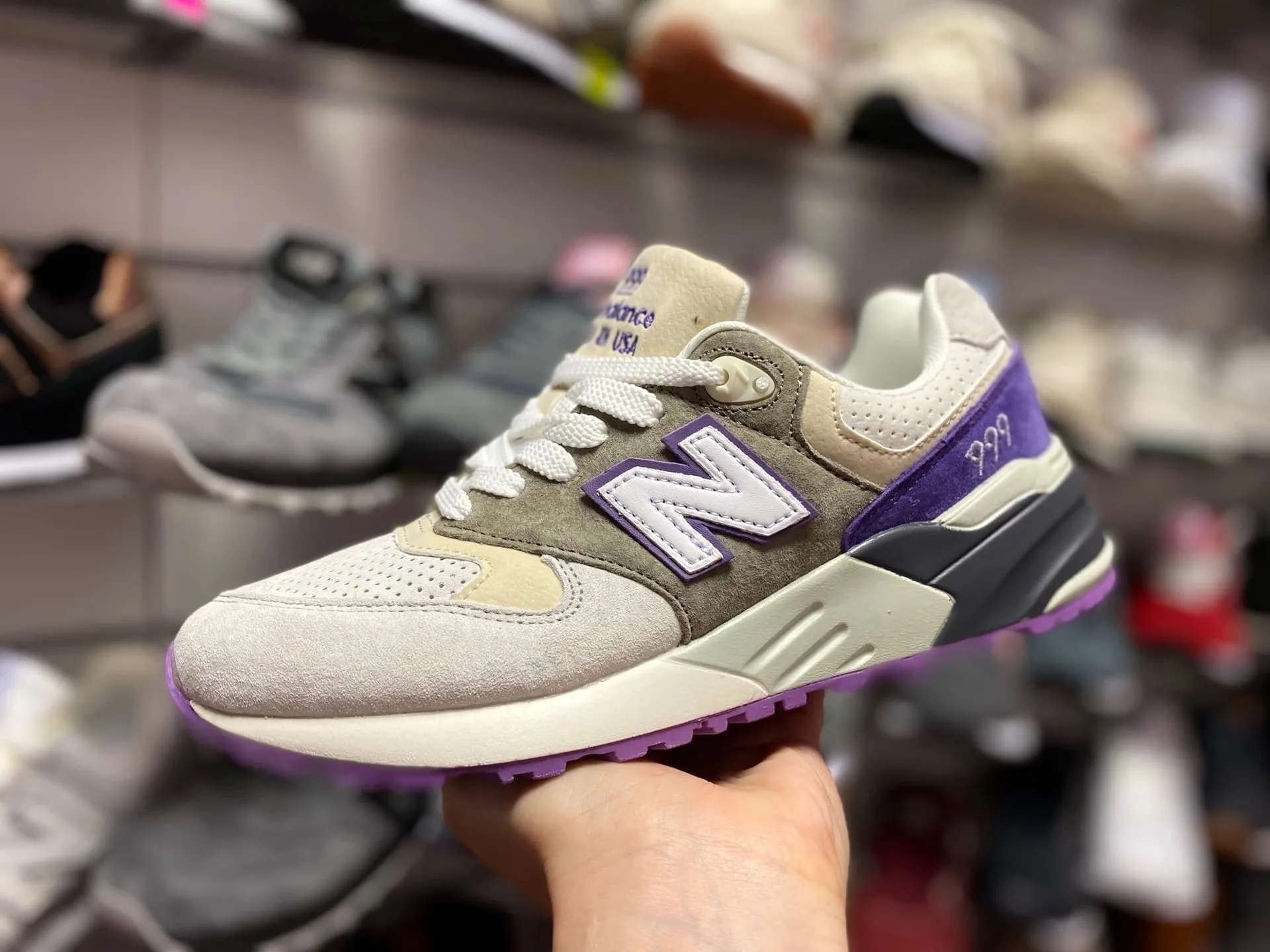 New Balance 999 серые с фиолетовым New Balance 999 серые с фиолетовым