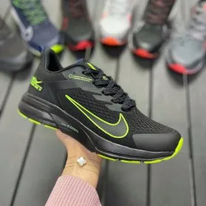 Кроссовки Nike Zoom черные с салатовым