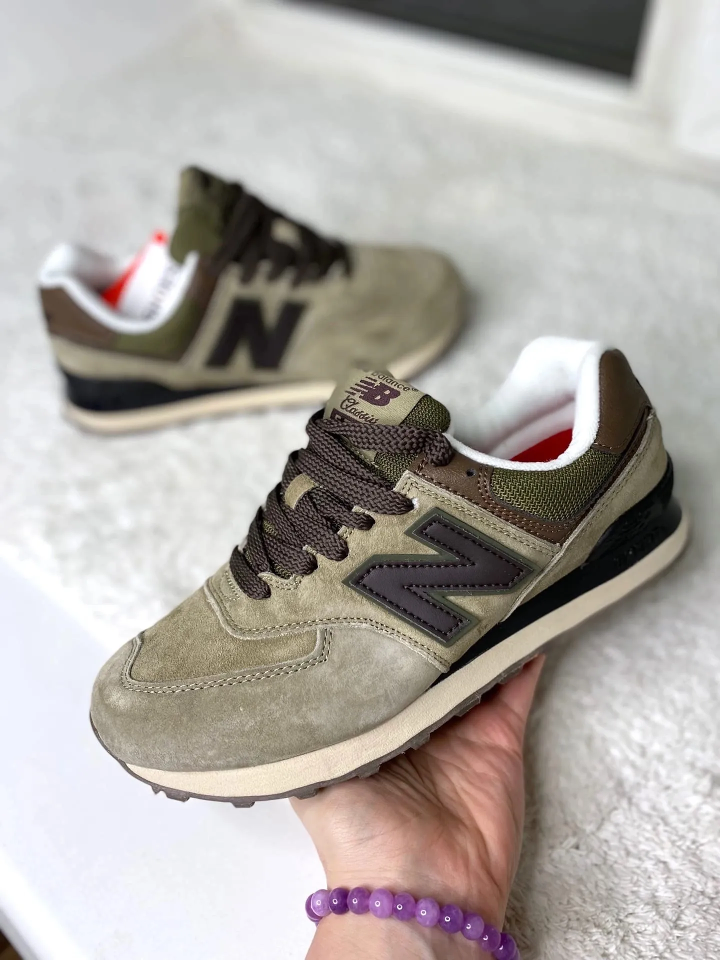 New Balance 574 Тайга зеленые