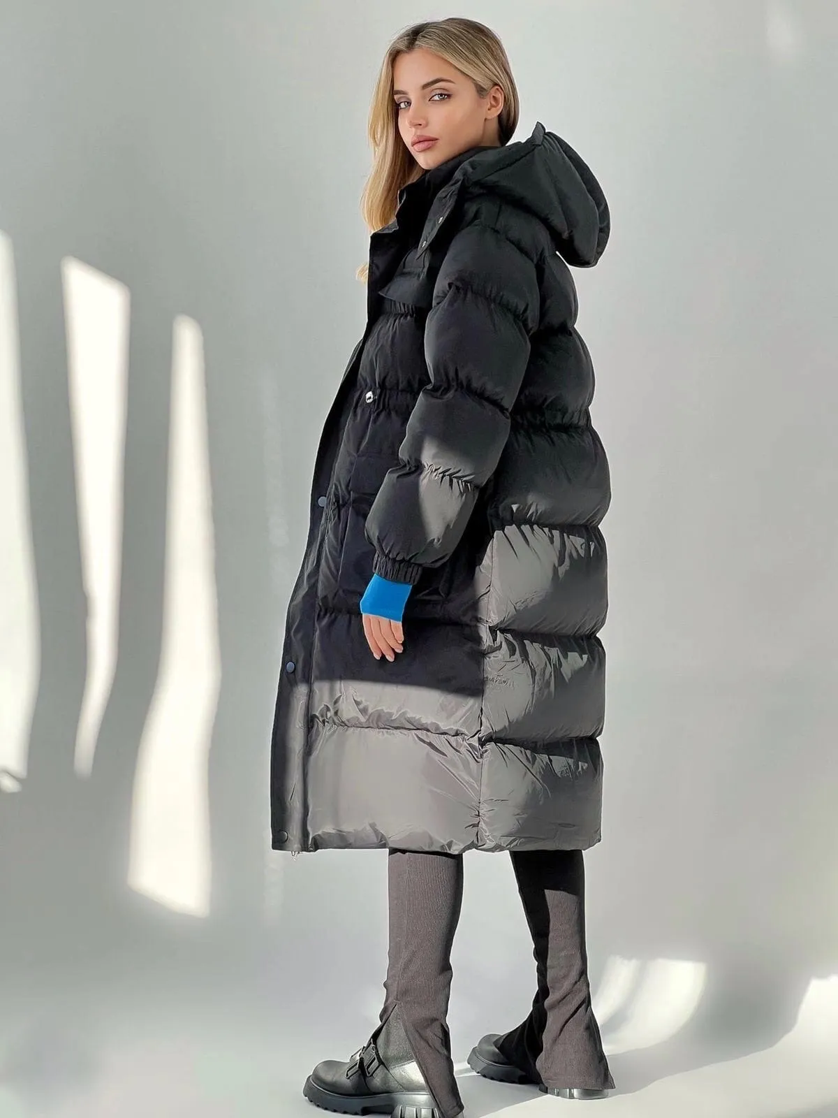 Куртка зимняя с большими карманами черная