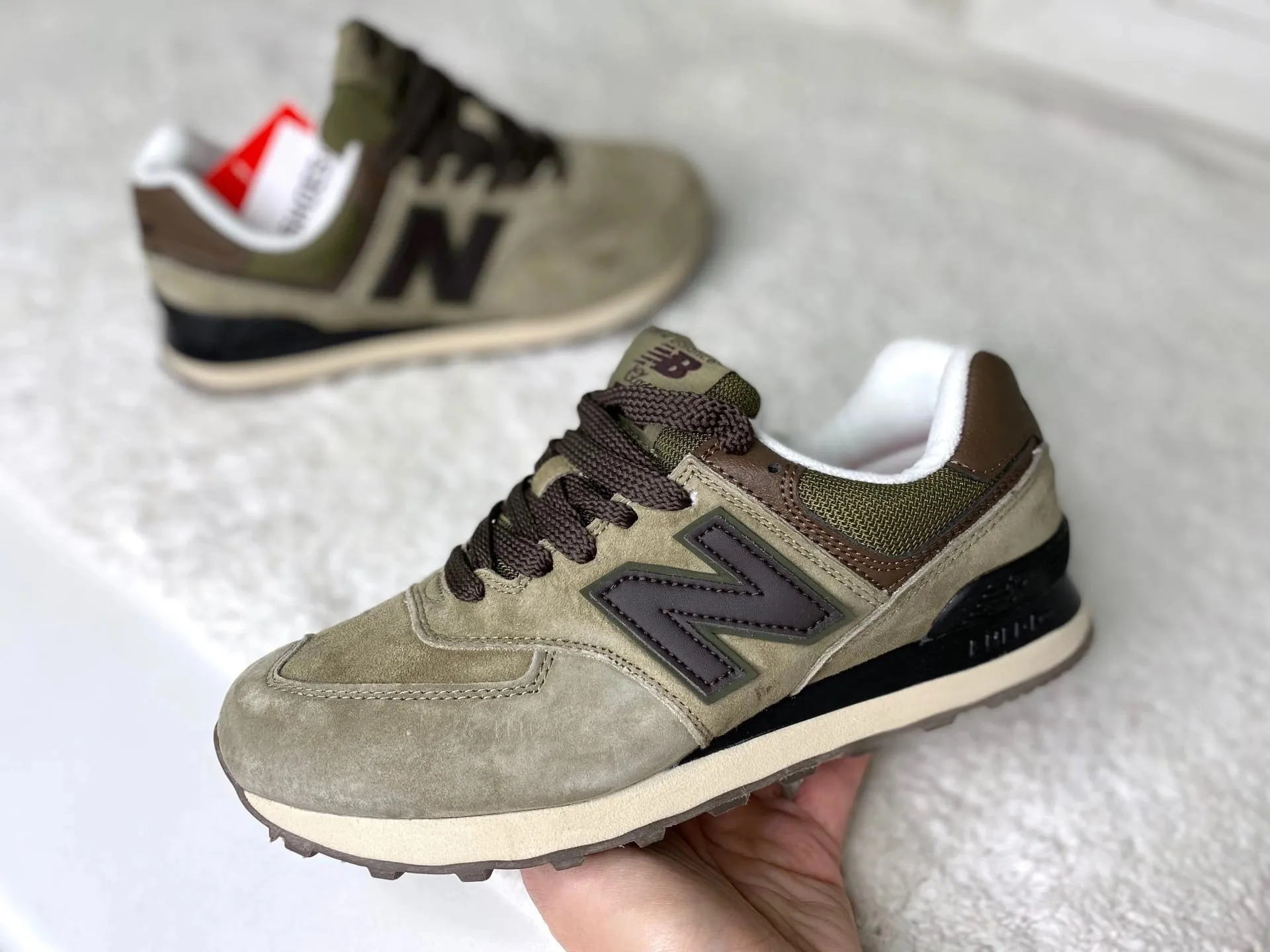 New Balance 574 Тайга зеленые