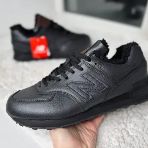New Balance 574 темно-серые с мехом