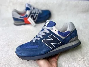 Кроссовки New Balance 574 синие с синей подошвой