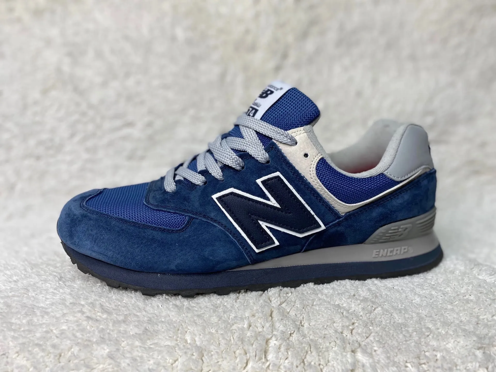 New Balance 574 синие с синей подошвой