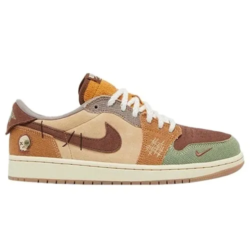 Nike Air Jordan 1 Low OG Zion Williamson Voodo бежевые с зеленым