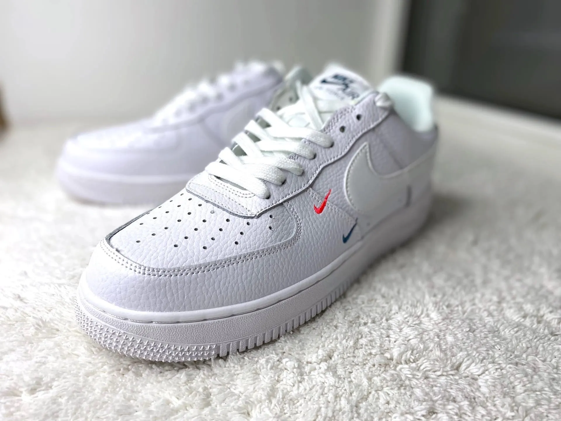 Nike Air Force Low White Pink Blue Swoosh